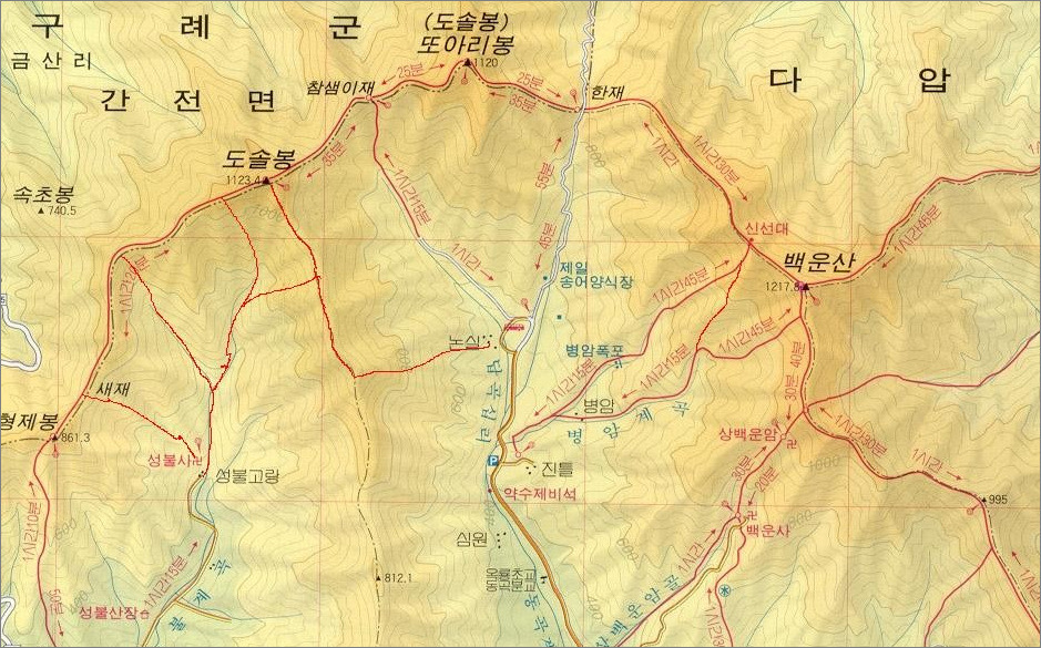 백운산등산로5코스 이미지