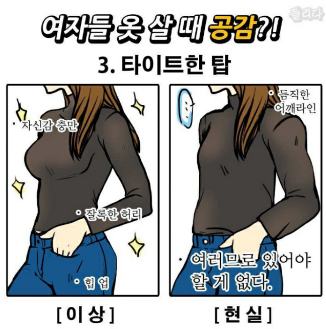 여자들이 상상하는핏과 실제 나의핏 | 인스티즈