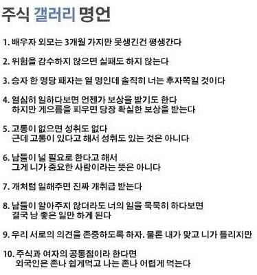 주식 갤러리 10대 명언 | 인스티즈