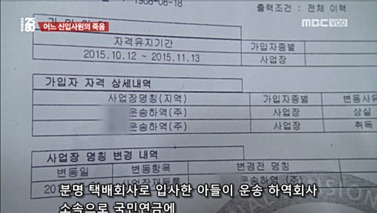 어느 물류회사 신입사원의 죽음 | 인스티즈