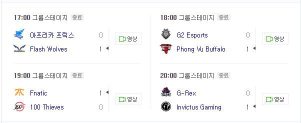 [LOL] 오늘자 롤드컵 2일차 경기결과 한국 5전 1승4패.. | 인스티즈